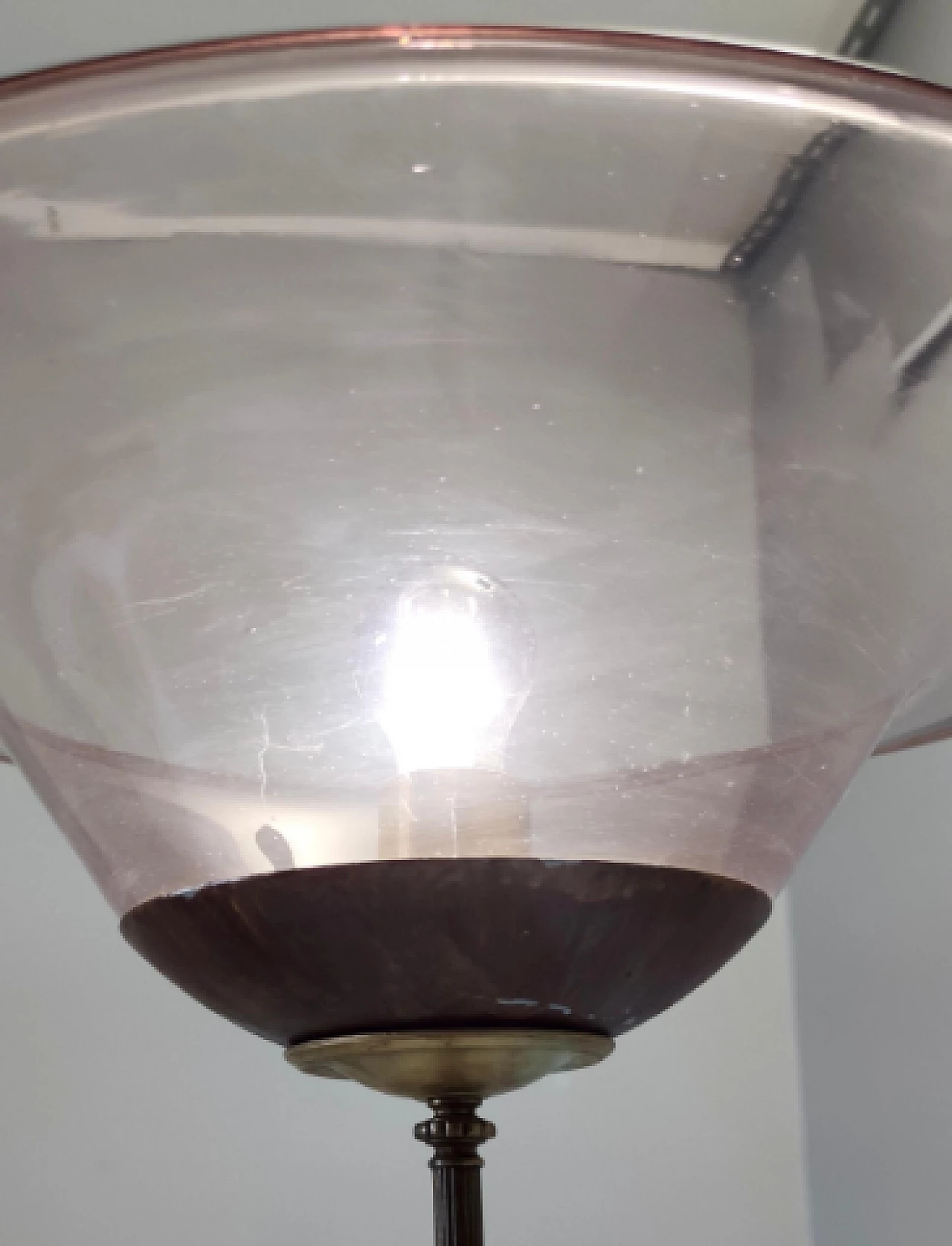 Metal, travertine and glass floor lamp by Vittorio Zecchin, 1920s 13