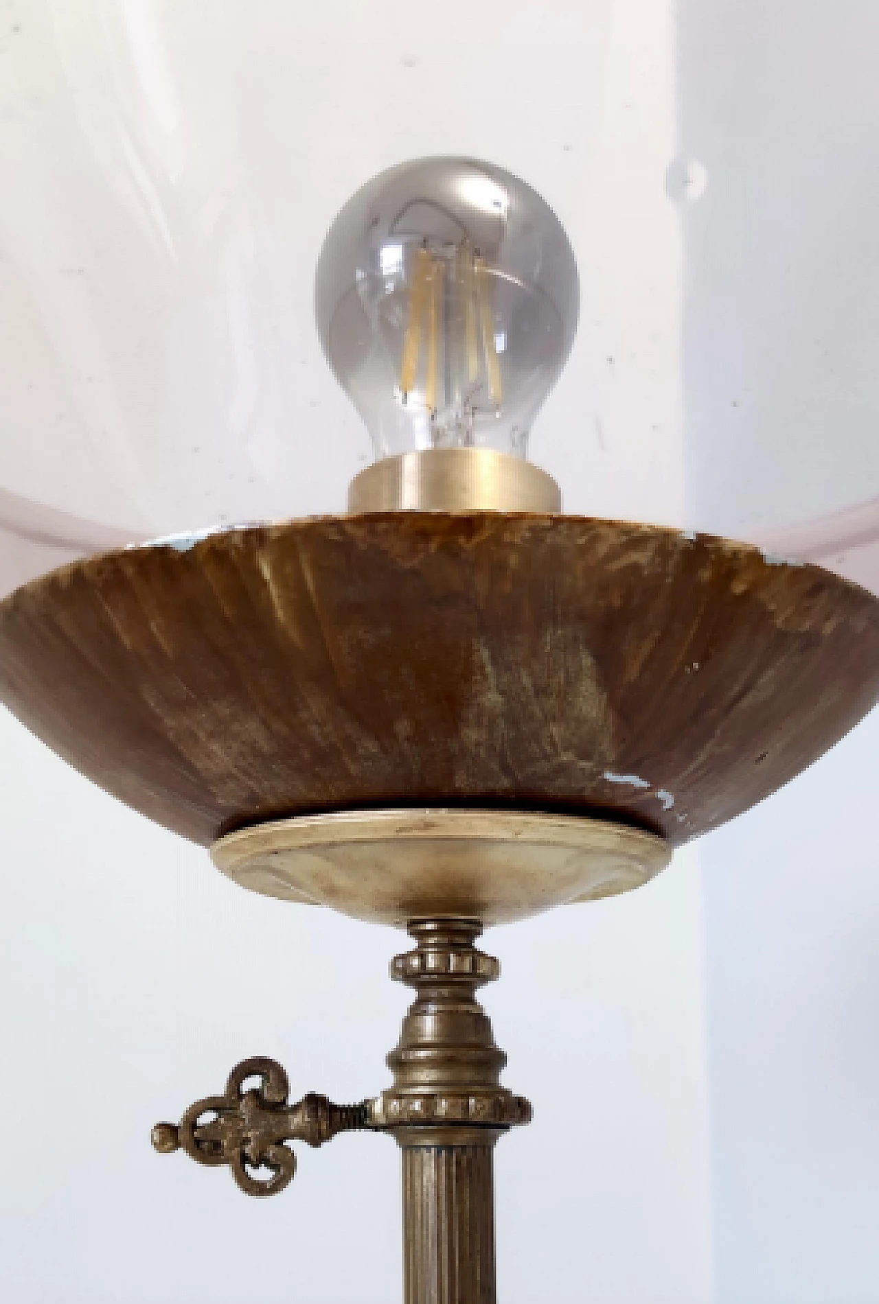 Metal, travertine and glass floor lamp by Vittorio Zecchin, 1920s 15