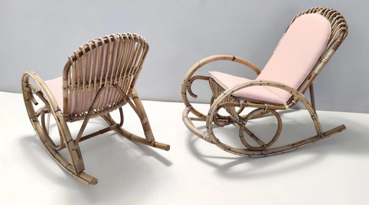 Pair of children's rocking chairs attributed to Bonacina, 1970s 4