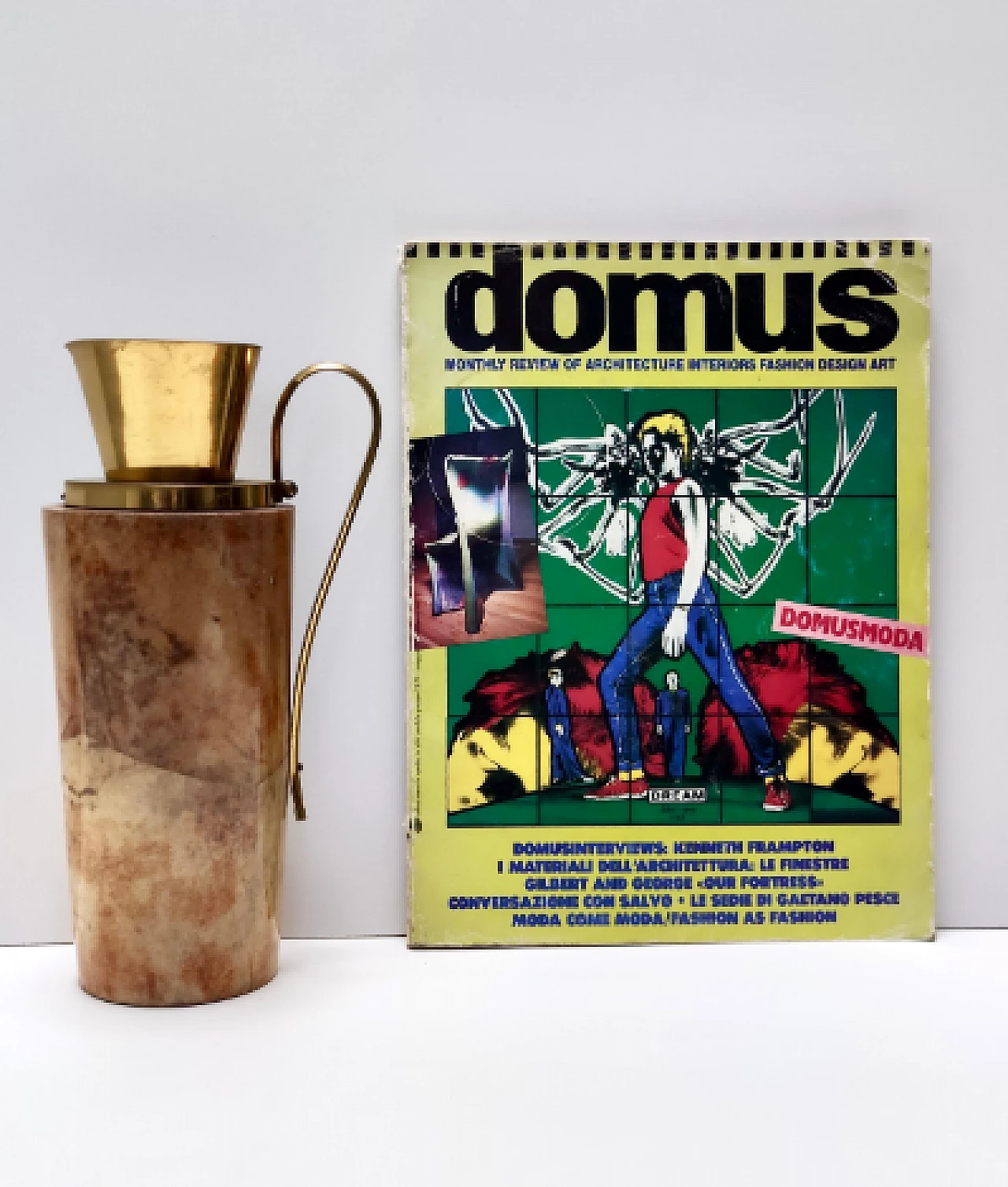 Brocca in faggio, pergamena e ottone di Aldo Tura per Macabo, anni '60 2