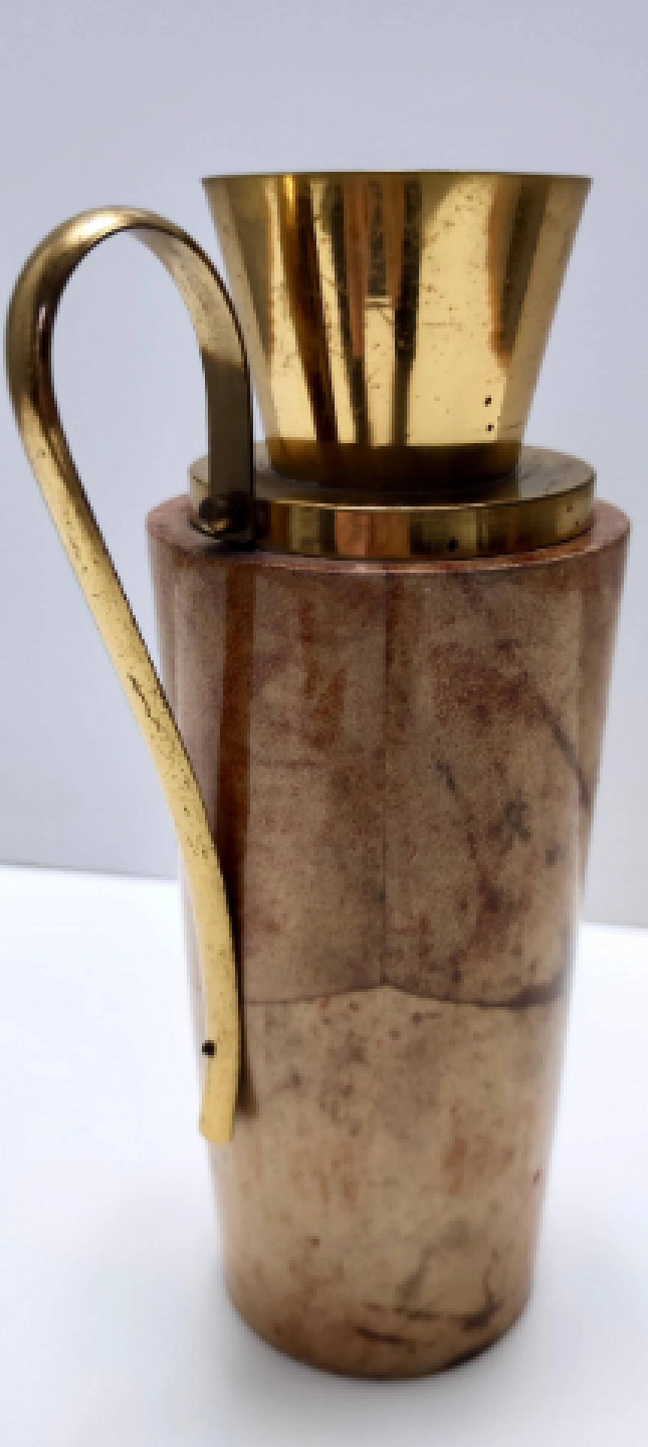 Brocca in faggio, pergamena e ottone di Aldo Tura per Macabo, anni '60 6