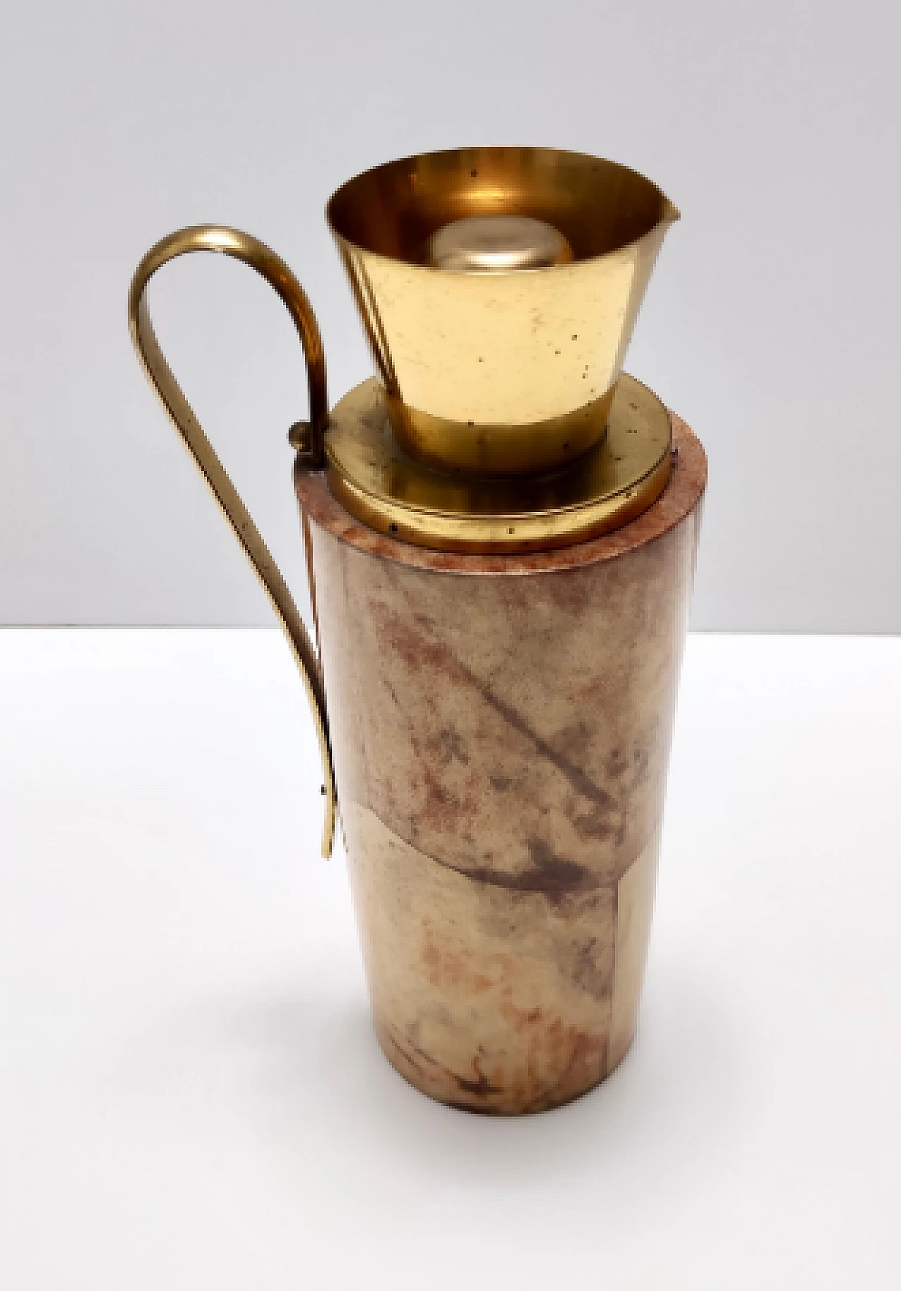 Brocca in faggio, pergamena e ottone di Aldo Tura per Macabo, anni '60 7