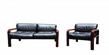 Two-seater 54A sofa and 54S armchair by Gae Aulenti for Knoll, 1975
