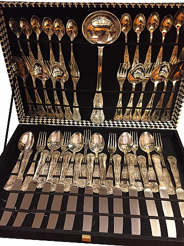 Silver-plated cutlery service in Baroque style, 1940s