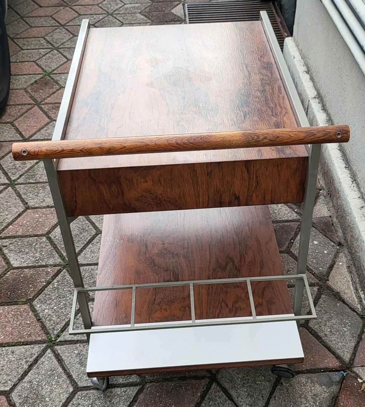 Rosewood and metal bar cart by George Nelson, 1960s 1