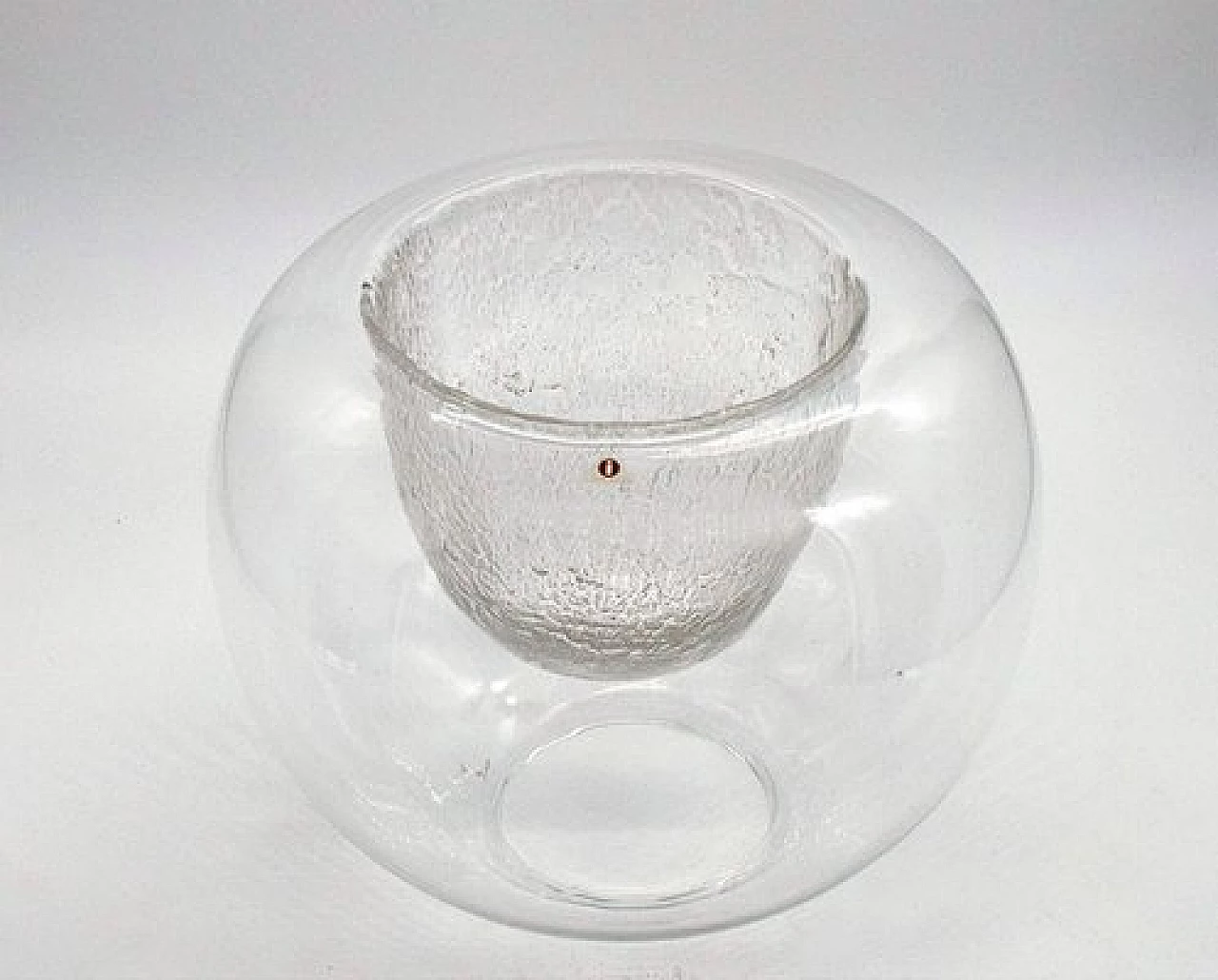 Vaso centrotavola in cristallo di Tapio Wirkkala per Iittala, anni '70 1