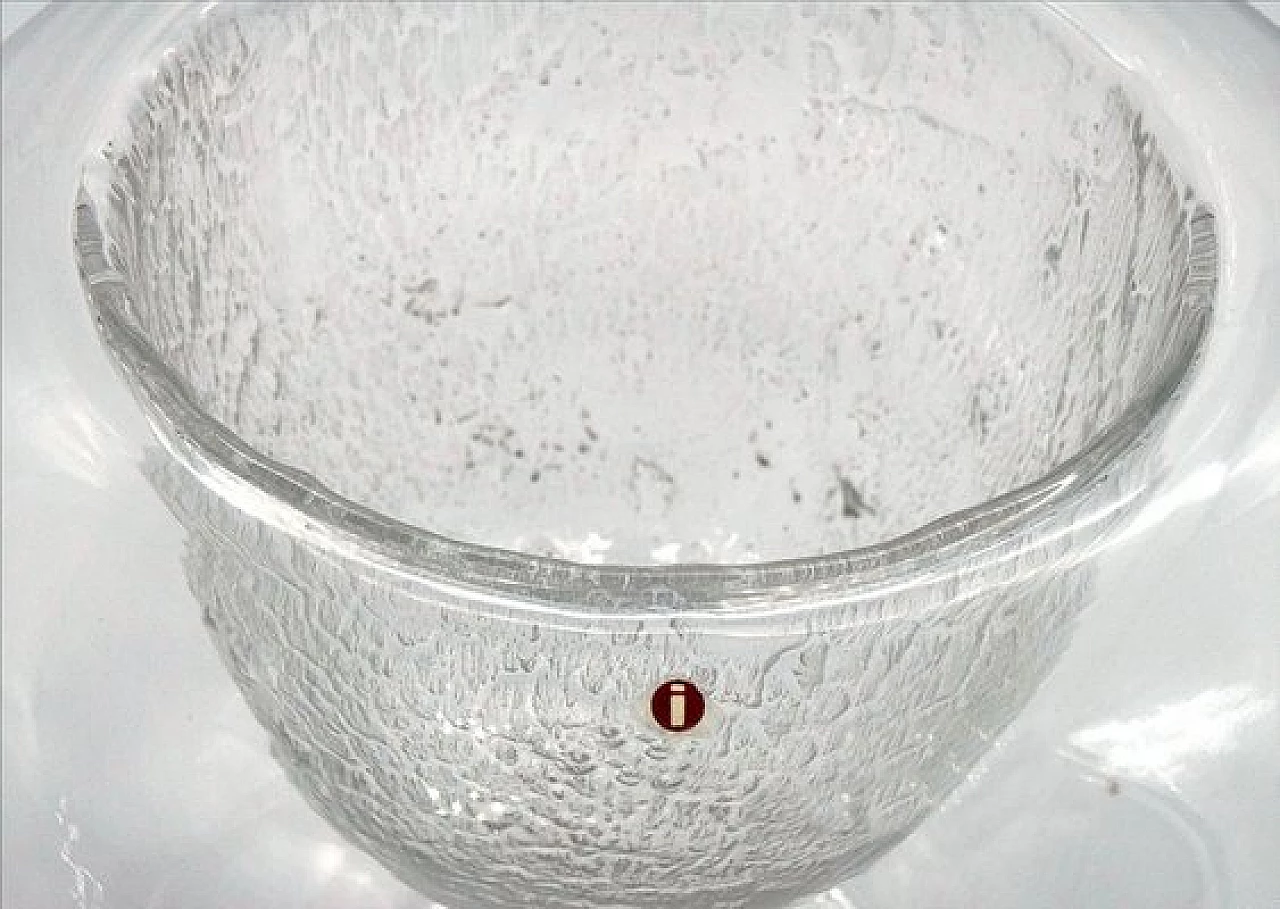 Vaso centrotavola in cristallo di Tapio Wirkkala per Iittala, anni '70 3