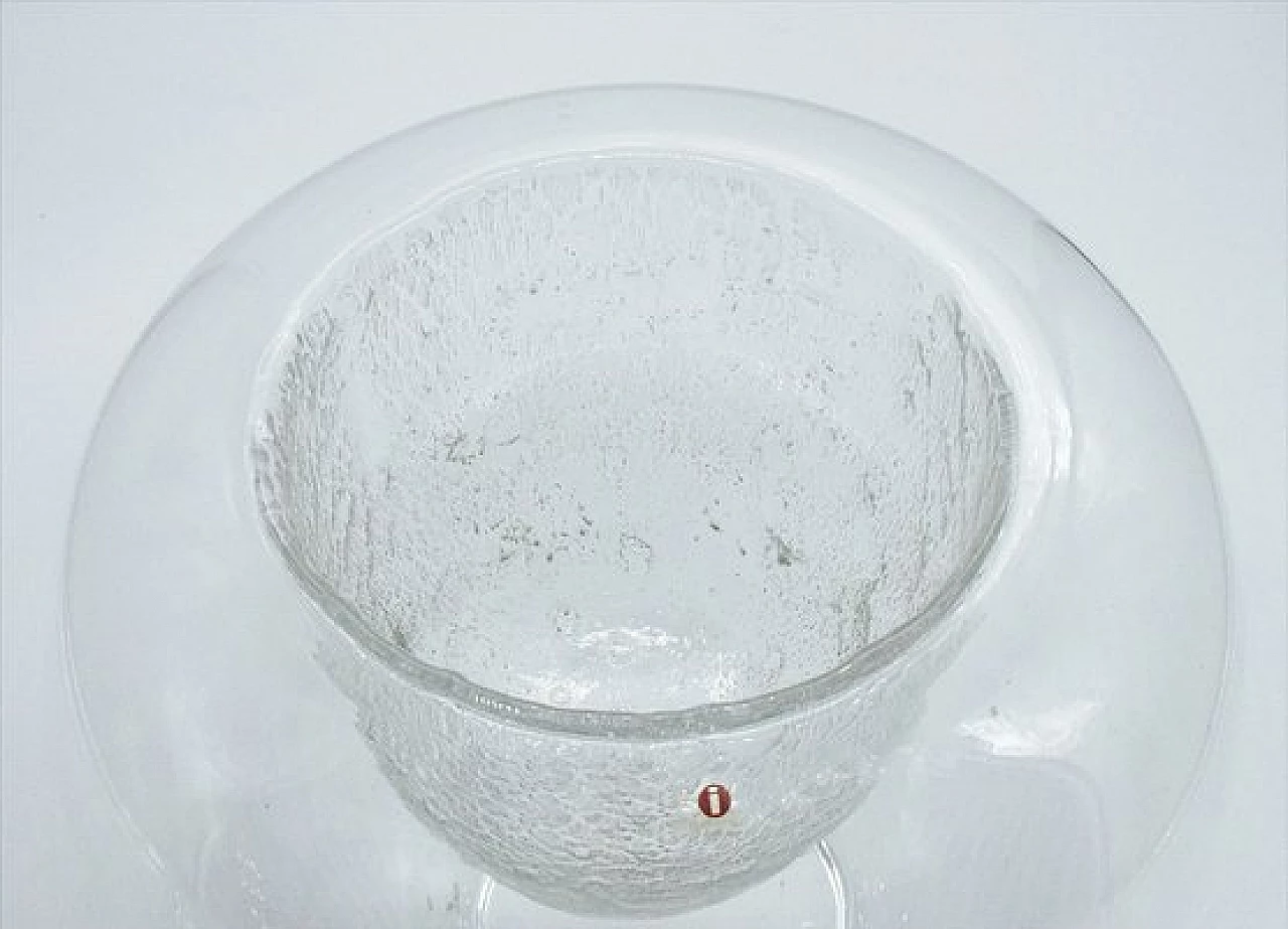 Vaso centrotavola in cristallo di Tapio Wirkkala per Iittala, anni '70 5