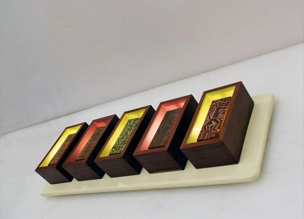 Futurist-style wall light with five wooden modules, 1950s 5