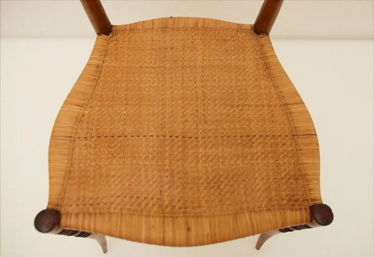 4 Sedie Chiavarina in legno di ciliegio con seduta in paglia, anni '20 10