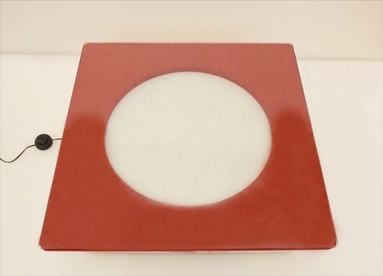 Tavolo basso luminoso in fibra di vetro, tessuto e vetro acrilico di MIM Roma, anni '70 8