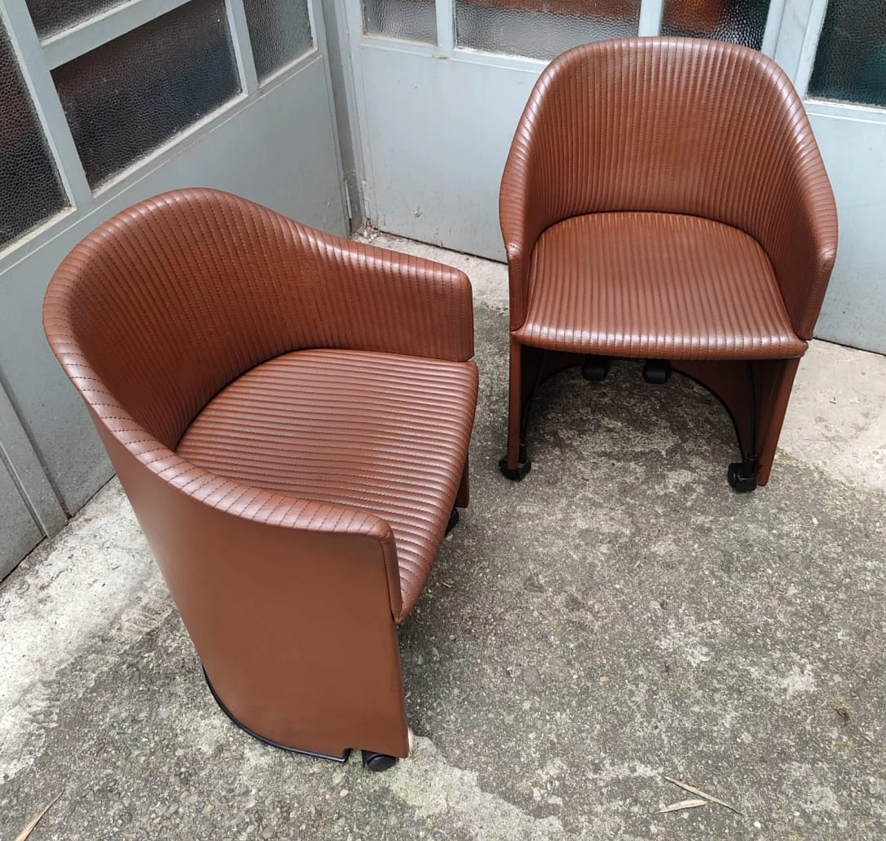 Pair of Artona 8551 armchairs by Tobia Scarpa for Maxalto, 1980s 1