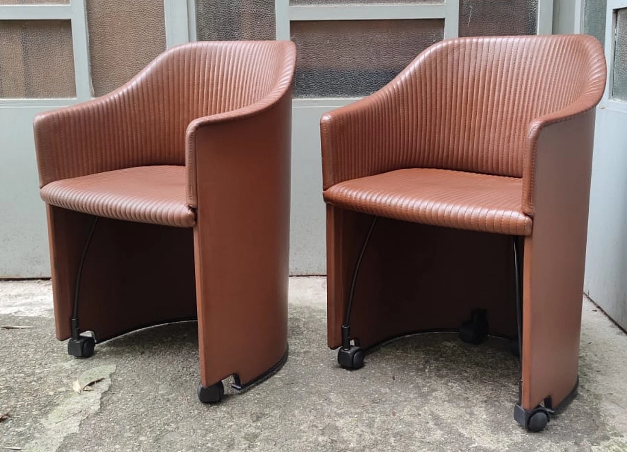 Pair of Artona 8551 armchairs by Tobia Scarpa for Maxalto, 1980s 5
