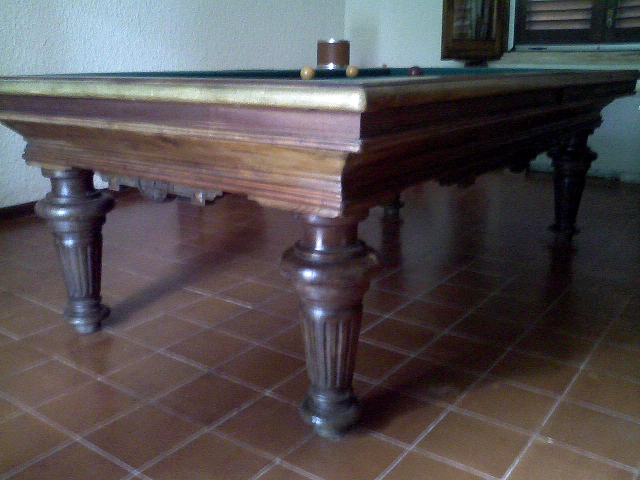 Walnut carom billiards table by Fabbrica Biliardi Rutigliani, 19th century 9