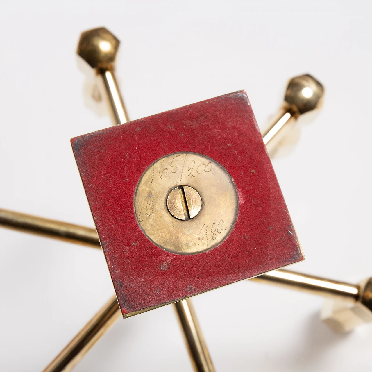 Candelabro a sette bracci in ottone di Lars Bergsten per Gusums Bruk, anni '80 5