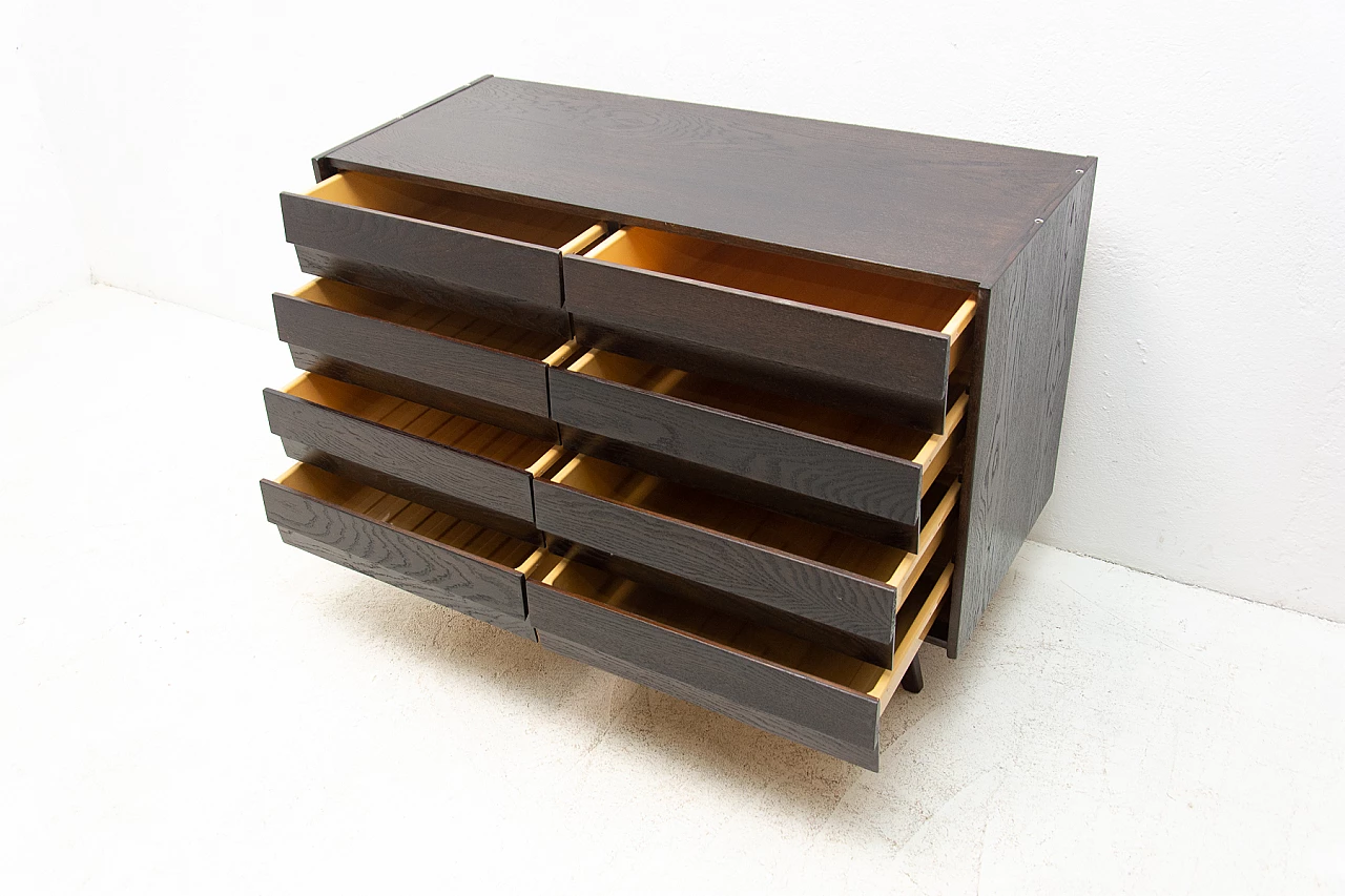 U-453 oak chest of drawers by Jiri Jiroutek for Interiér Praha, 1960s 8