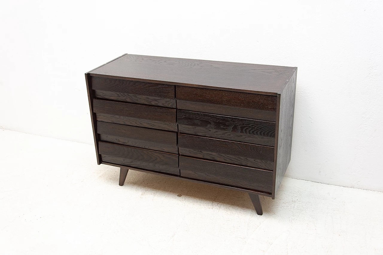 Cassettiera U-453 in rovere di Jiri Jiroutek per Interiér Praha, anni '60 17