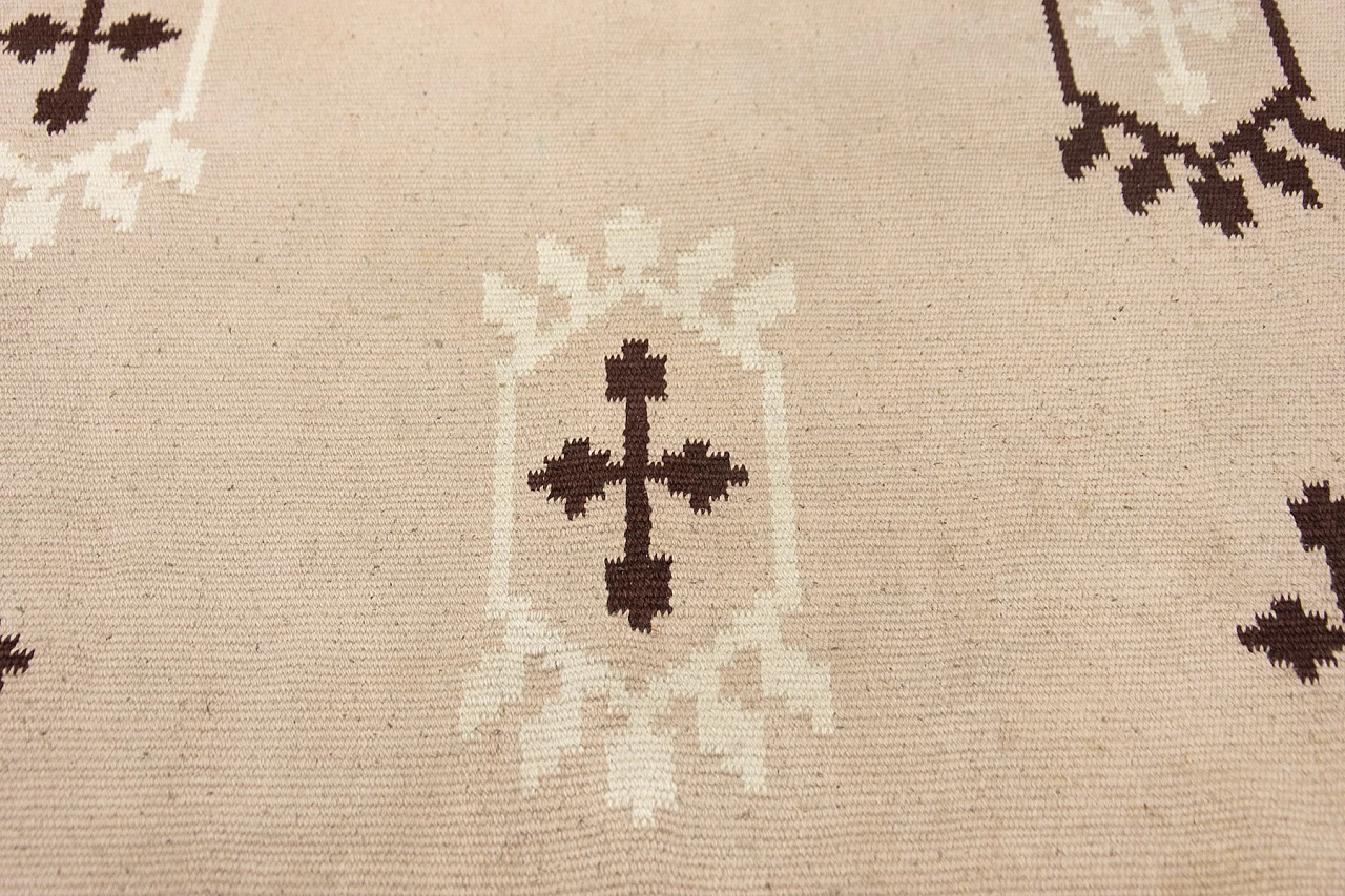 Tappeto Kelim beige e marrone, anni '70 4