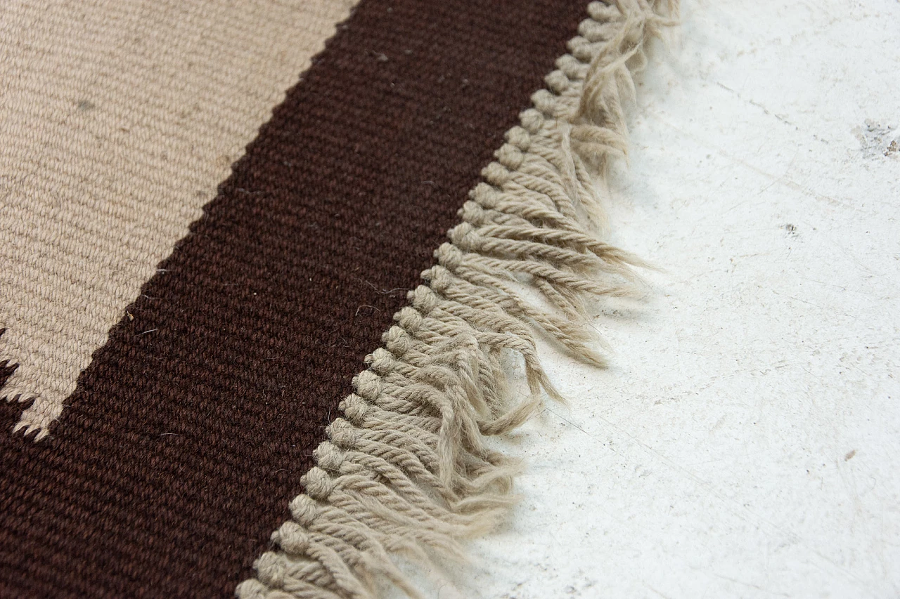 Tappeto Kelim beige e marrone, anni '70 7