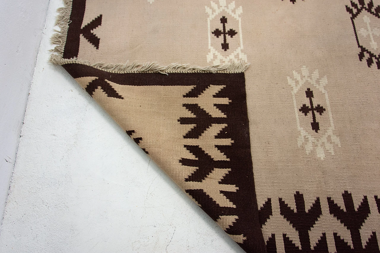 Beige and brown Kelim rug, 1970s 8