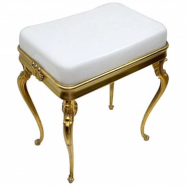 Brass and plexiglass stool, 1950s