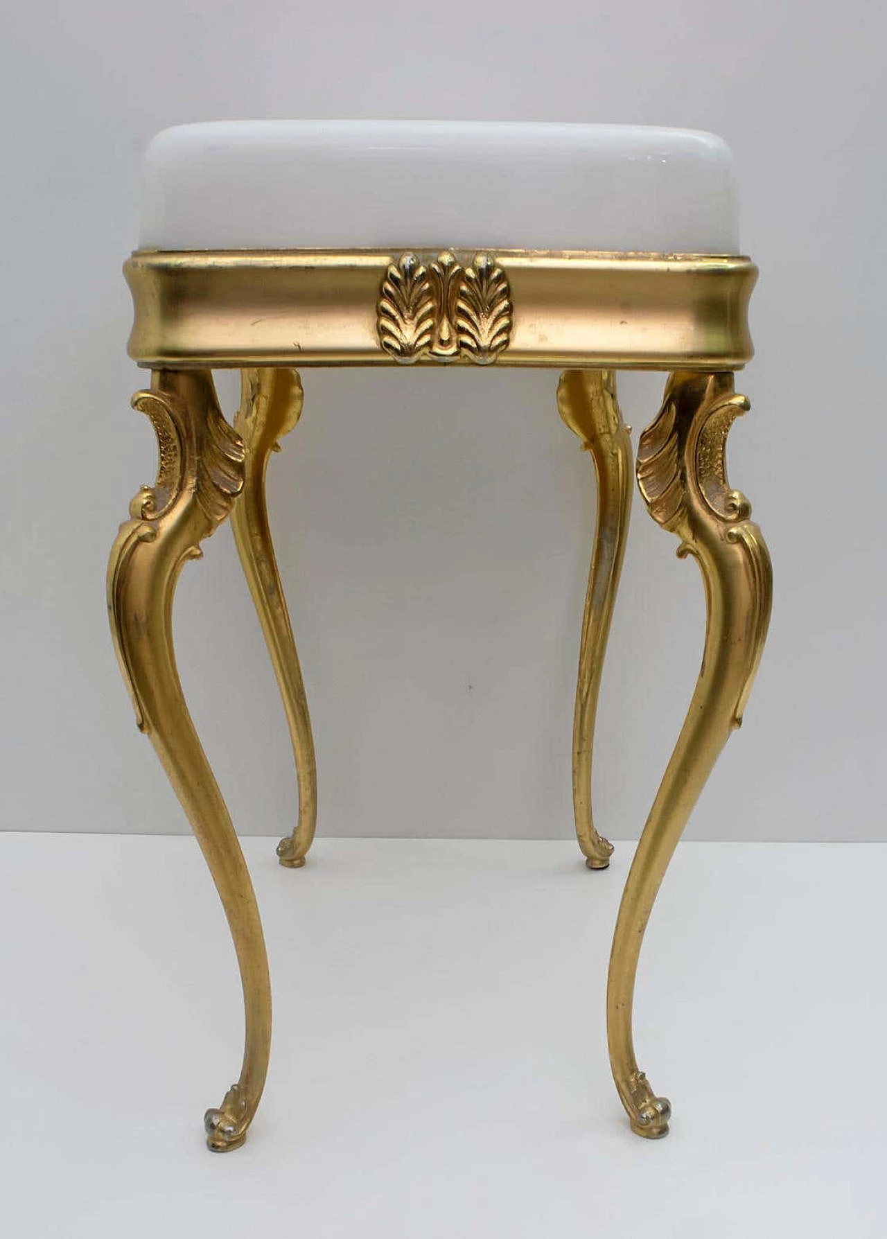 Brass and plexiglass stool, 1950s 6
