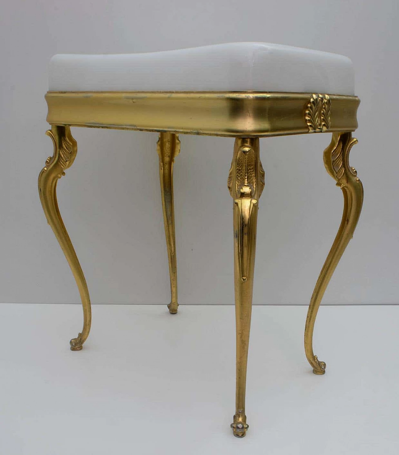Brass and plexiglass stool, 1950s 7