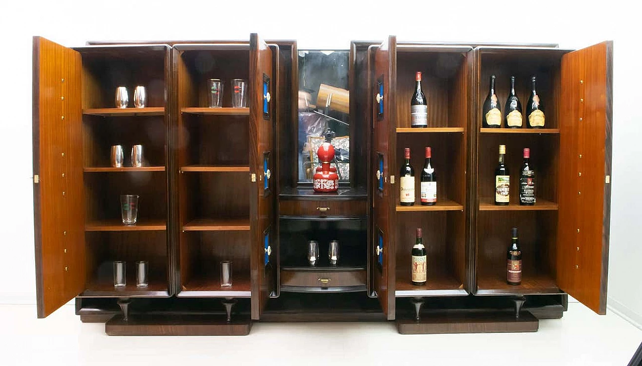 Mobile bar in noce di Guglielmo Ulrich per Arredamenti Casa, anni '40 15