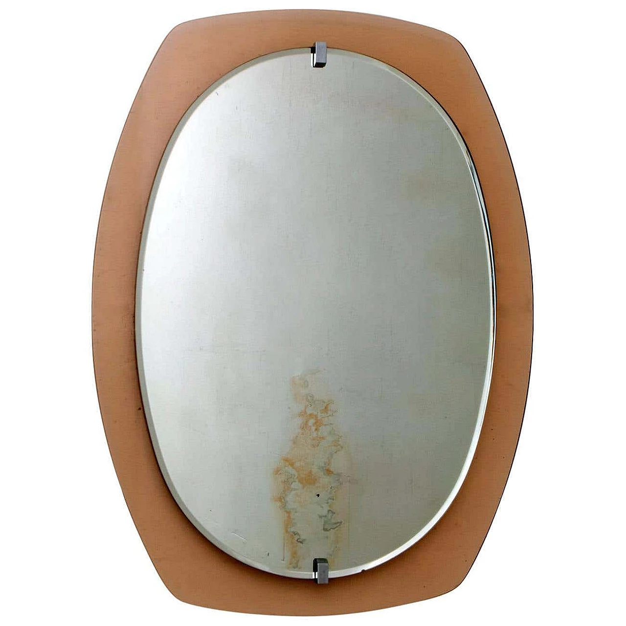 Wall mirror with caramel glass frame for Veca, 1960s 1