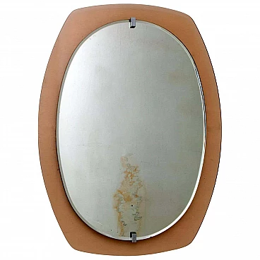 Wall mirror with caramel glass frame for Veca, 1960s
