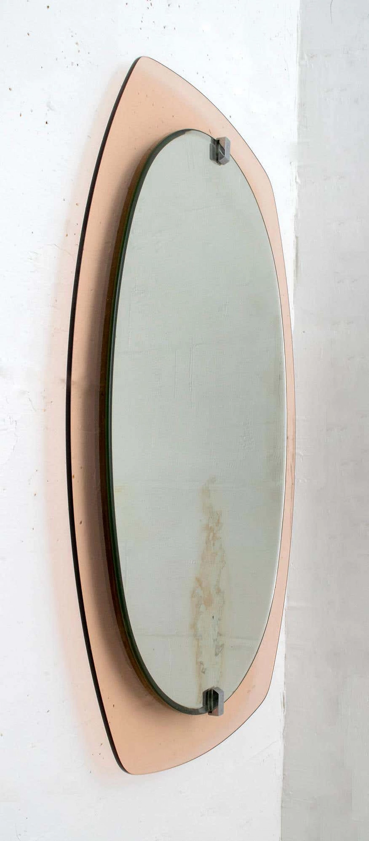 Wall mirror with caramel glass frame for Veca, 1960s 2
