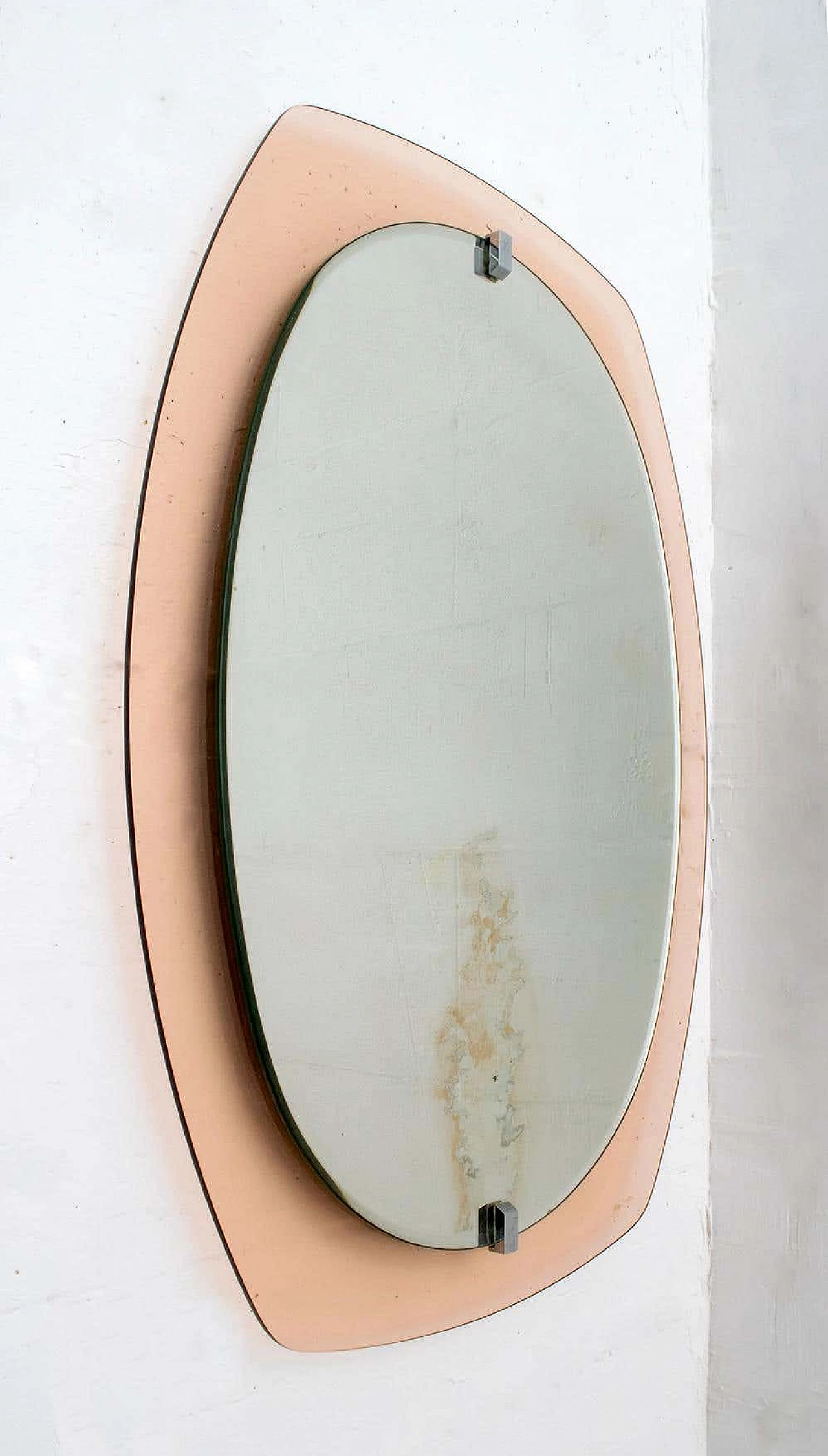 Wall mirror with caramel glass frame for Veca, 1960s 3