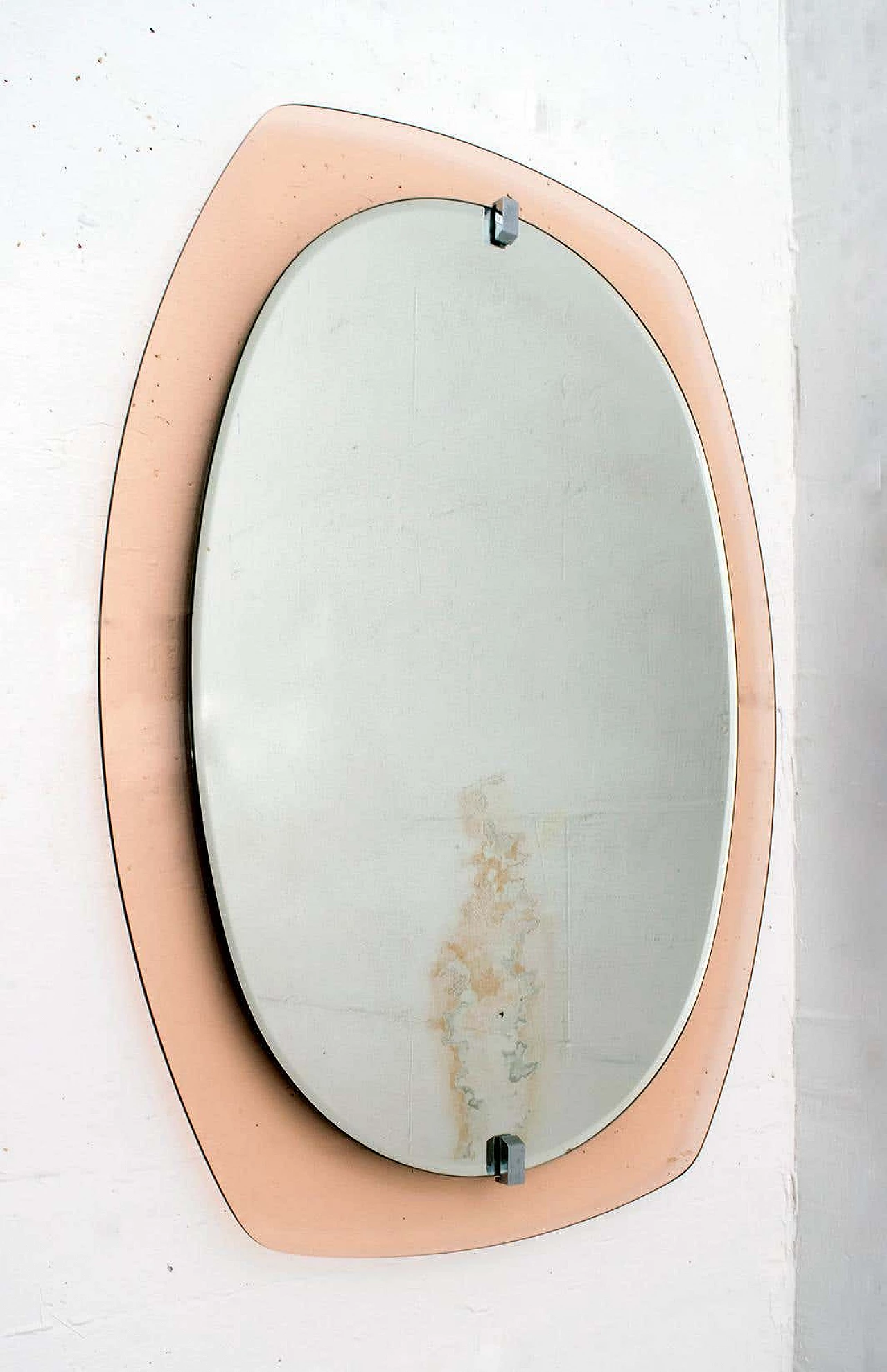 Wall mirror with caramel glass frame for Veca, 1960s 4