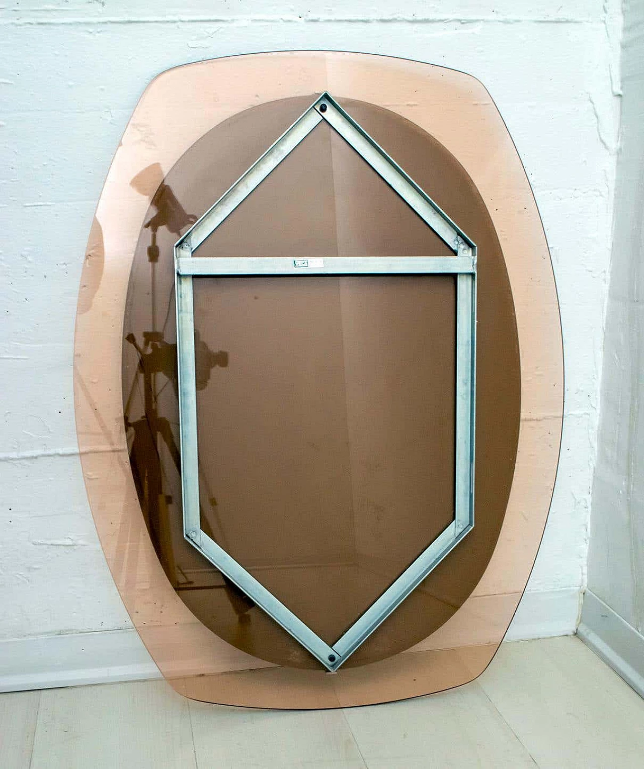 Wall mirror with caramel glass frame for Veca, 1960s 7