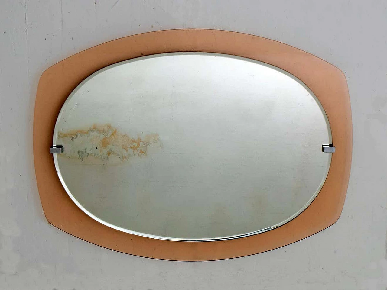 Wall mirror with caramel glass frame for Veca, 1960s 9