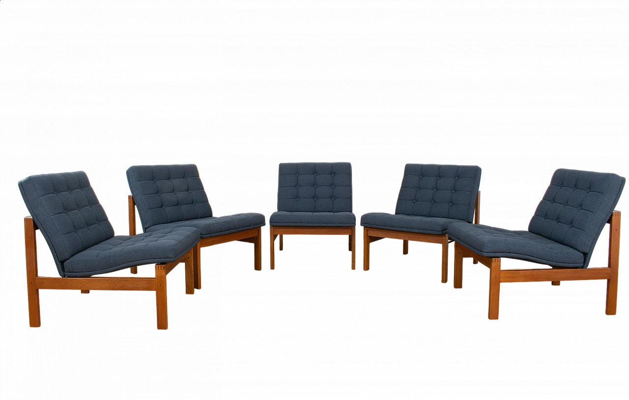 5 Moduline armchairs by Gjerløv-Knudsen & Lind for France & Søn, 1960s 16
