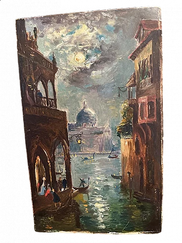 Scorcio di Venezia, olio su cartoncino