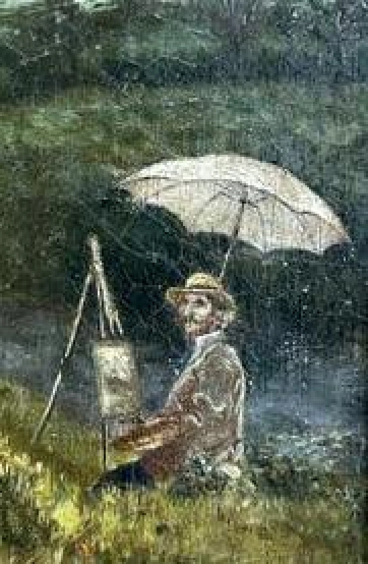 Dipinto raffiugrante fanciulla con pittore, olio su tavoletta 3