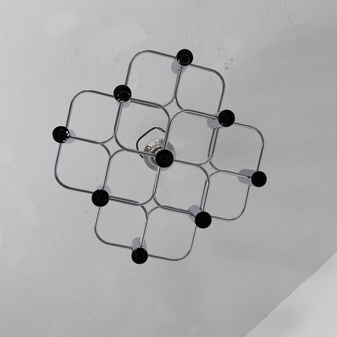 Sciolari 9-light chandelier in chrome-plated metal, 1970s 6