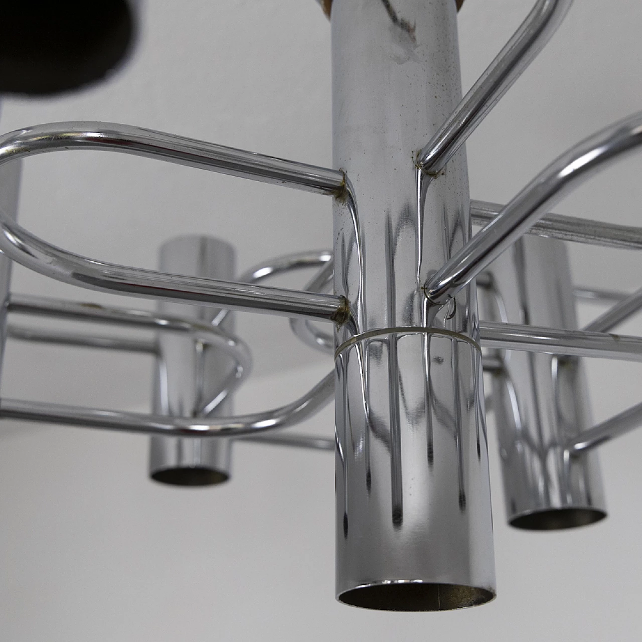 Sciolari 9-light chandelier in chrome-plated metal, 1970s 7