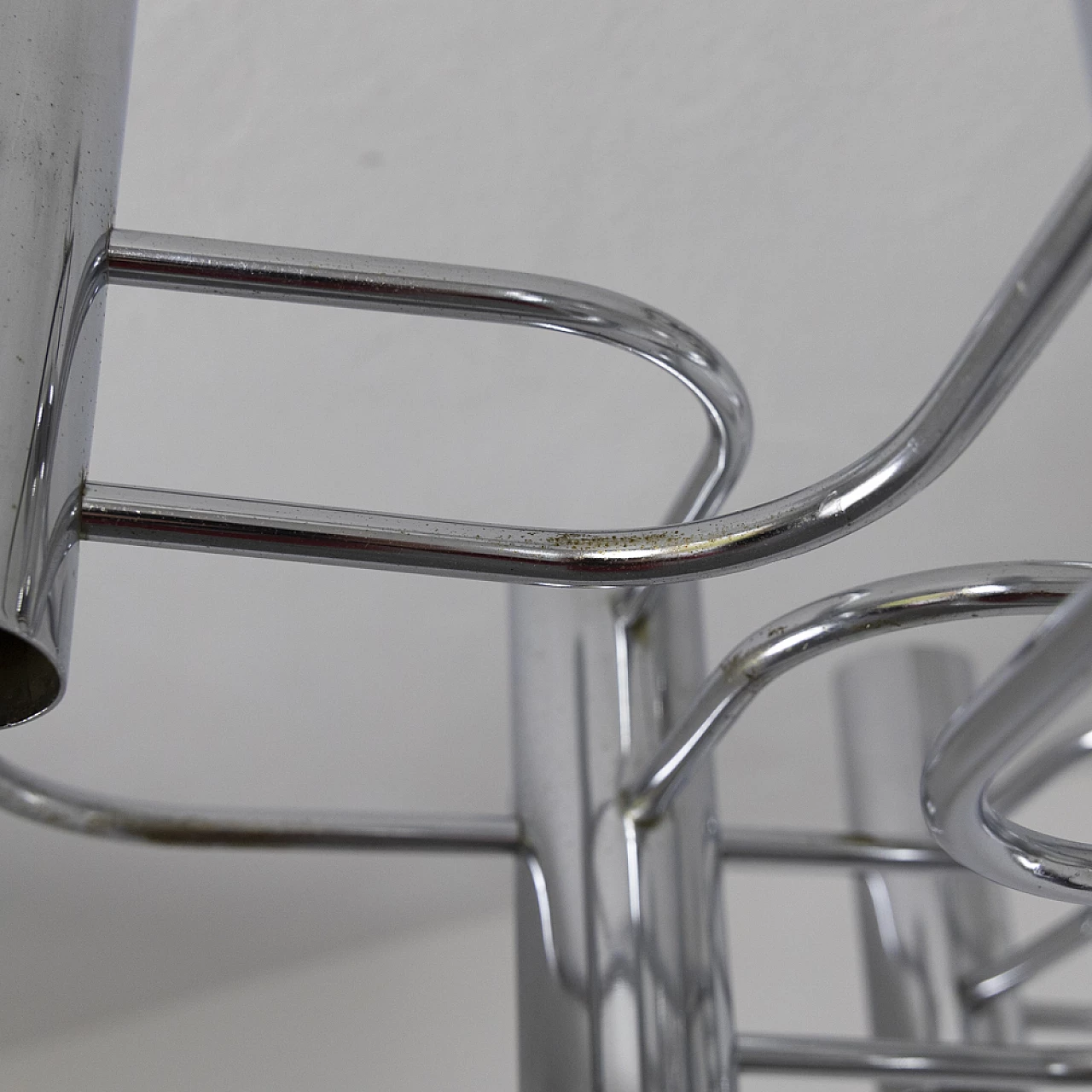 Sciolari 9-light chandelier in chrome-plated metal, 1970s 8