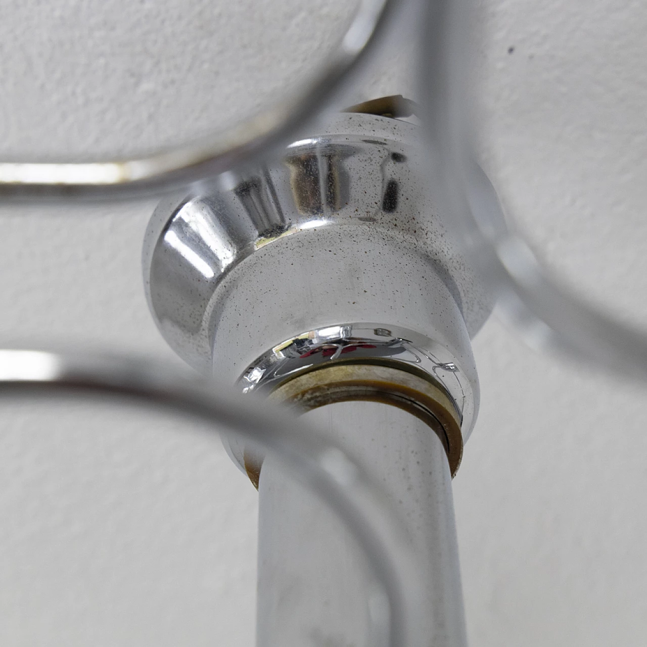 Sciolari 9-light chandelier in chrome-plated metal, 1970s 9