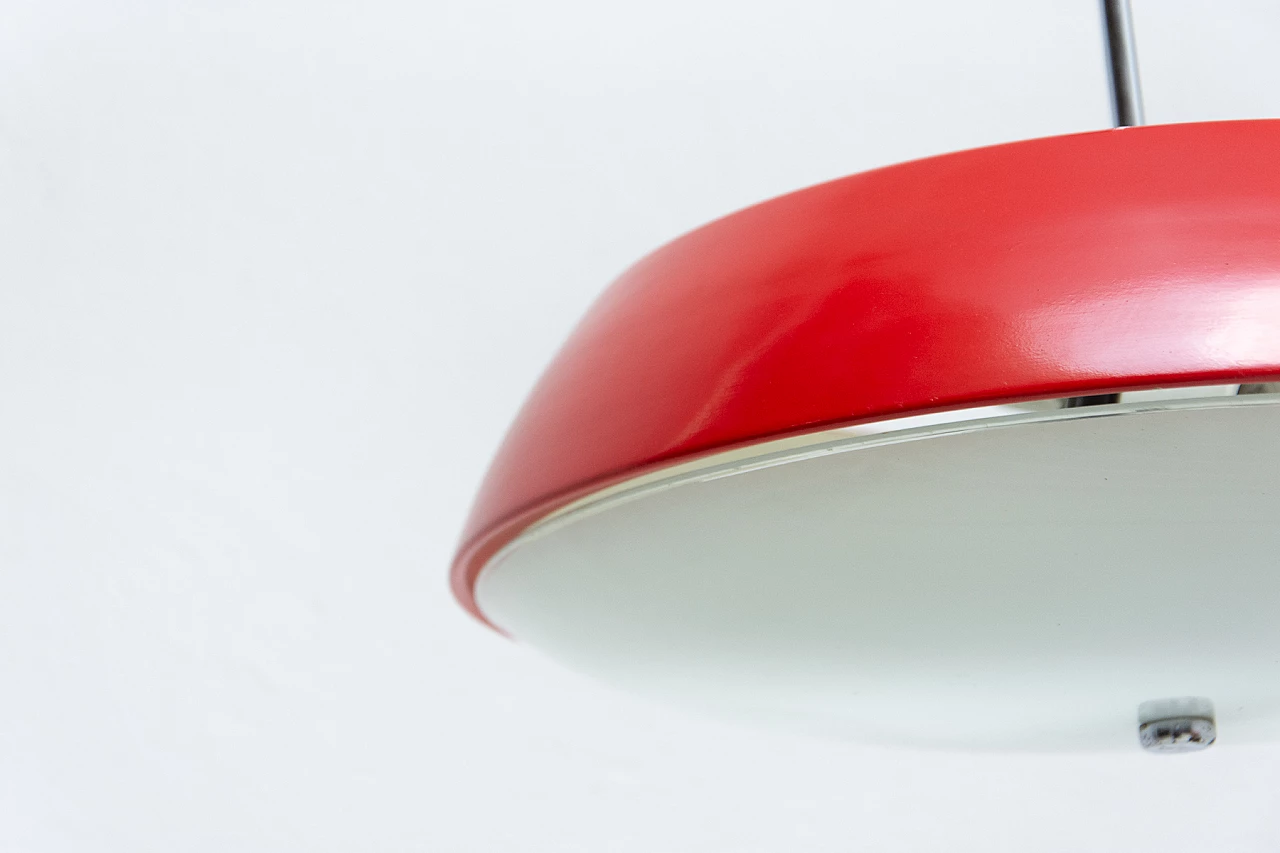 Red Ufo chandelier by Josef Hurka for Napako, 1960s 7