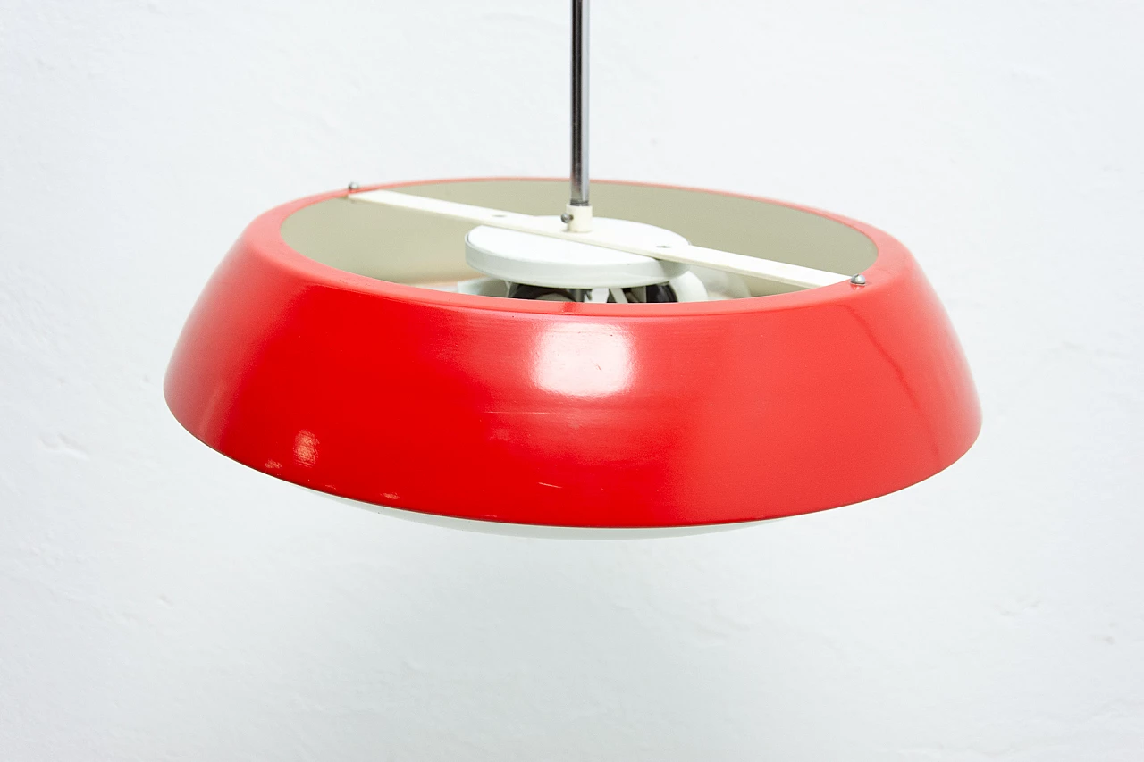 Red Ufo chandelier by Josef Hurka for Napako, 1960s 10