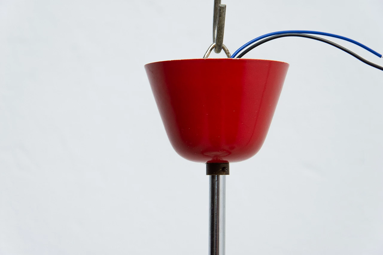 Red Ufo chandelier by Josef Hurka for Napako, 1960s 12