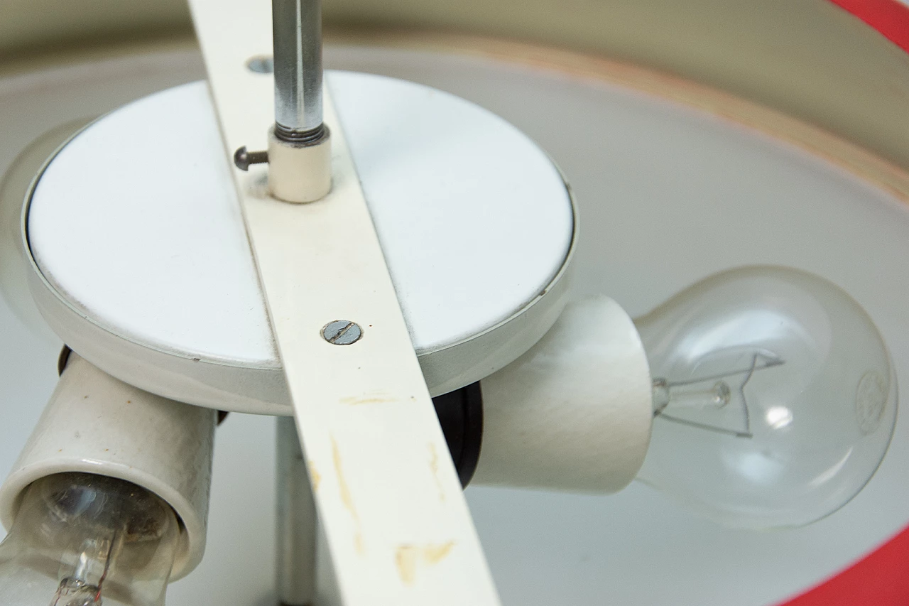 Red Ufo chandelier by Josef Hurka for Napako, 1960s 13