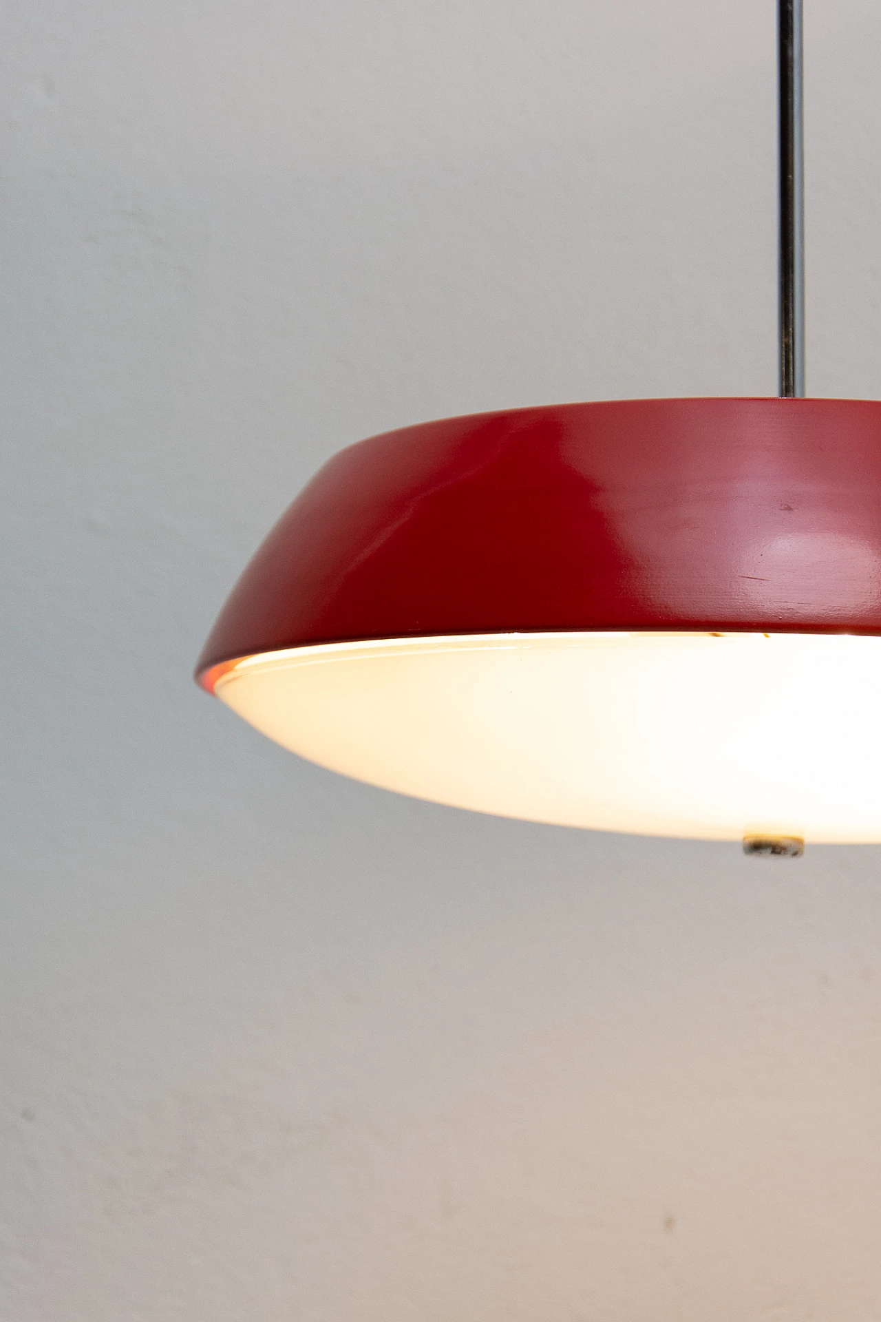 Red Ufo chandelier by Josef Hurka for Napako, 1960s 15
