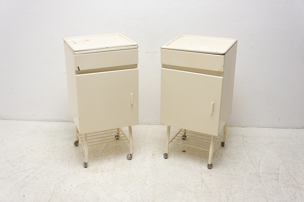 Pair of industrial tin bedside tables, 1970s 2