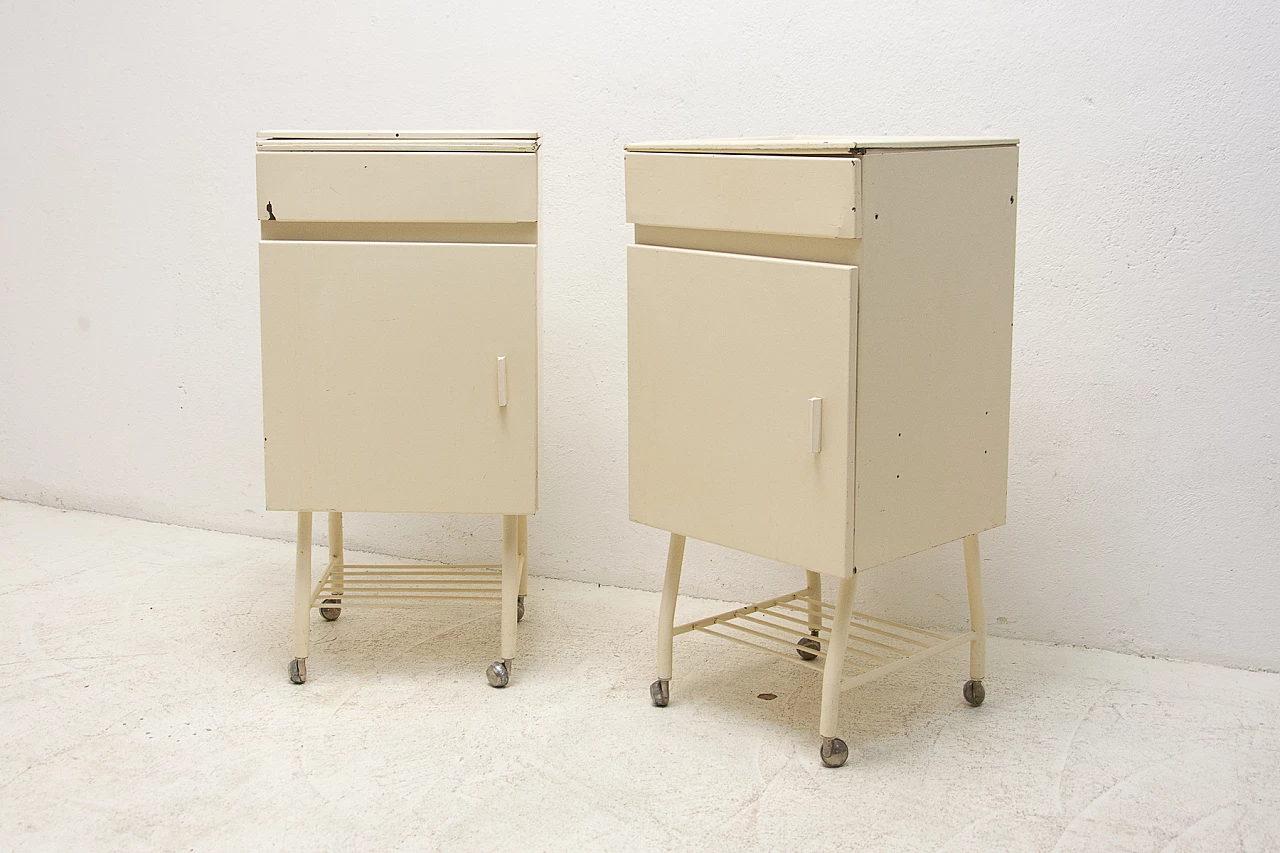 Pair of industrial tin bedside tables, 1970s 4