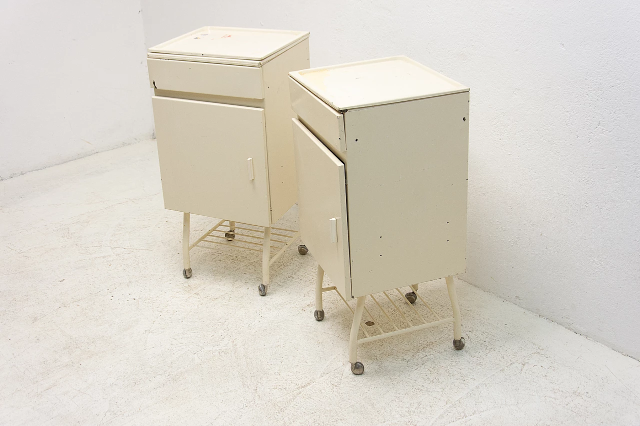Pair of industrial tin bedside tables, 1970s 5